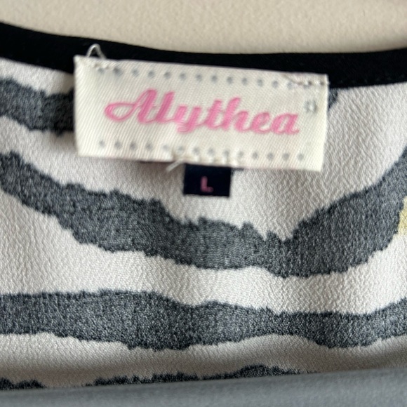 Alythea Zebra Print Blouse - Black, White, Yellow - Picture 7 of 7
